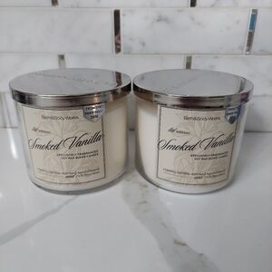 Smoked vanilla candles by bath and body works